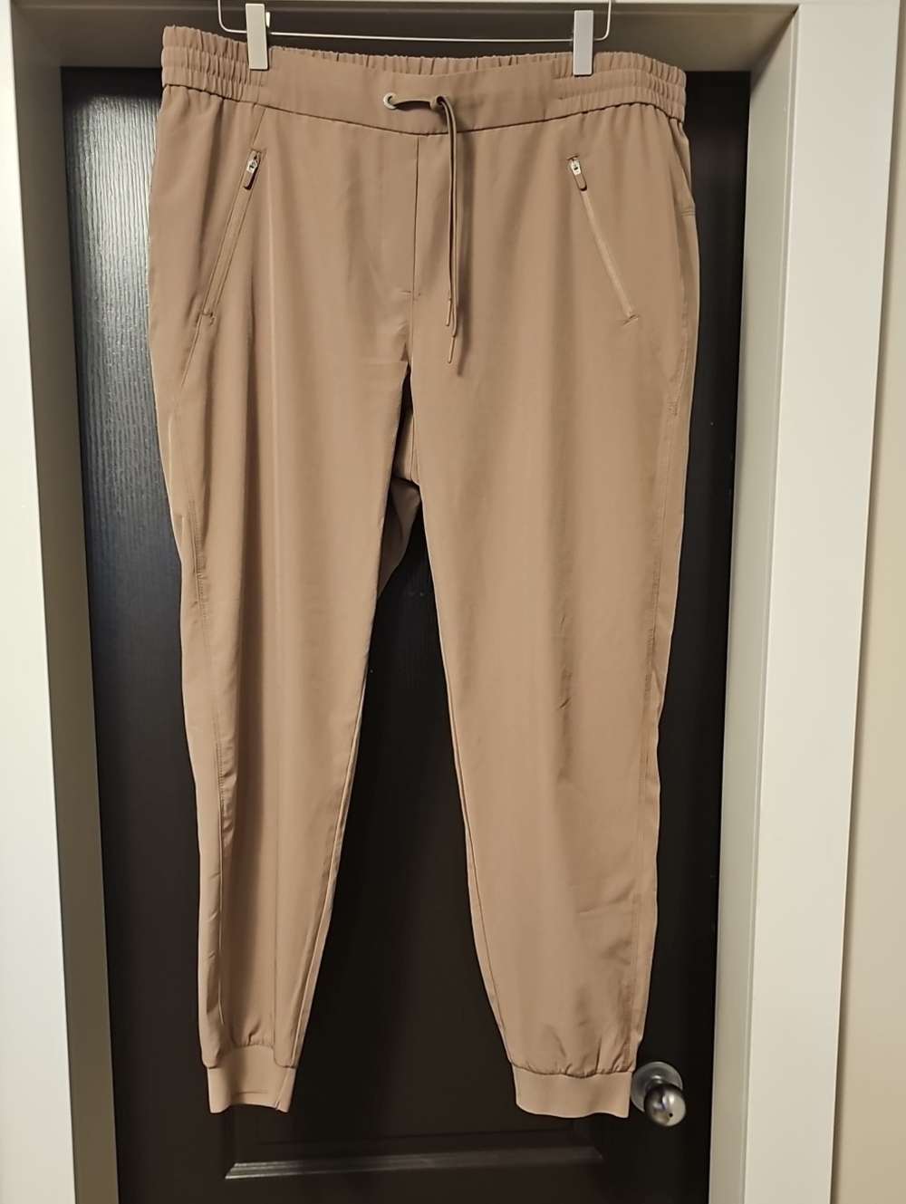 RW&CO. Ladies Beige Nylon Drawstring Joggers